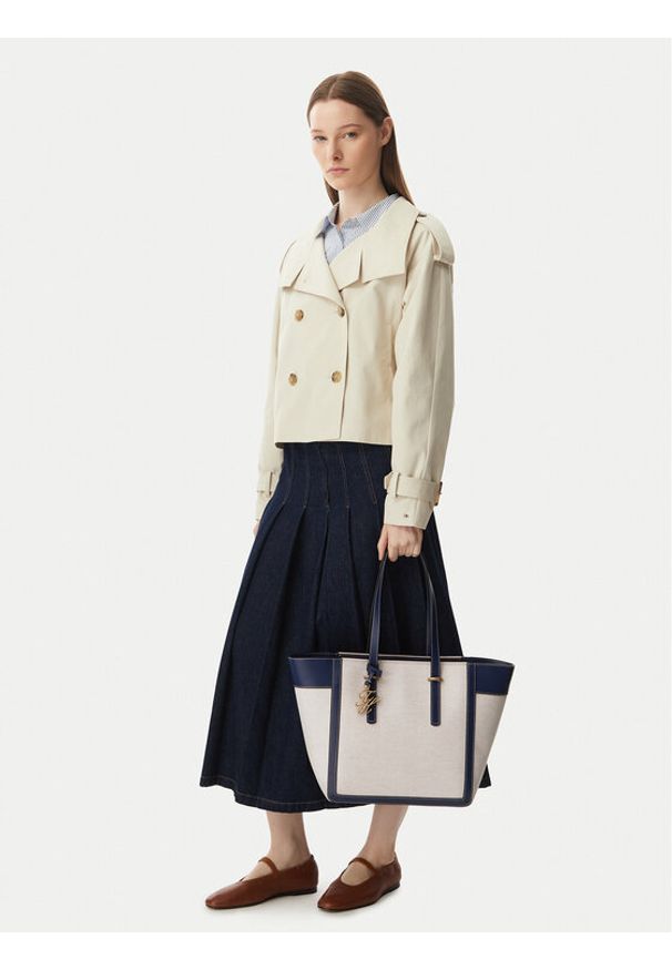 TOMMY HILFIGER - Tommy Hilfiger Torebka Th Script Tote Canvas AW0AW18829 Kremowy. Kolor: kremowy