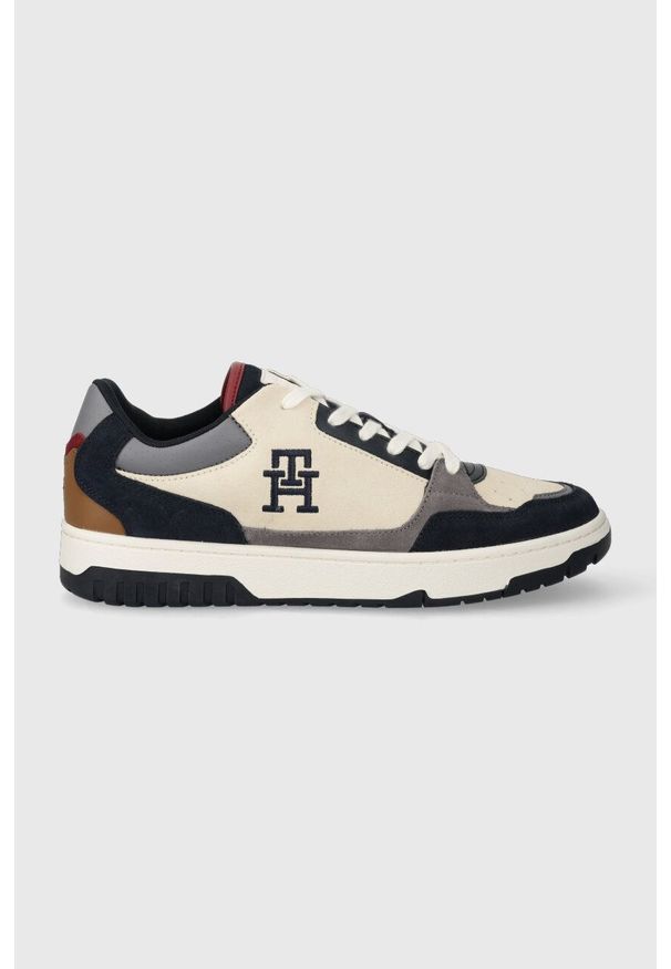 TOMMY HILFIGER - Tommy Hilfiger sneakersy zamszowe TH BASKET BETTER SUEDE MIX kolor granatowy FM0FM04822. Zapięcie: sznurówki. Kolor: niebieski. Materiał: zamsz