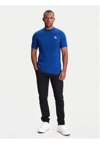 Karl Lagerfeld - KARL LAGERFELD T-Shirt 755710 553224 Niebieski Slim Fit. Typ kołnierza: dekolt w karo. Kolor: niebieski. Materiał: bawełna #4
