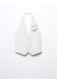 mango - Mango Kamizelka Flor 57043820 Biały Regular Fit. Kolor: biały. Materiał: syntetyk #5