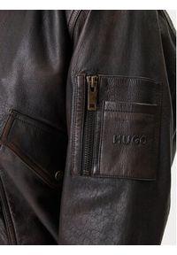 Hugo - HUGO Kurtka skórzana Laviat 50541865 Brązowy Regular Fit. Kolor: brązowy. Materiał: skóra #6