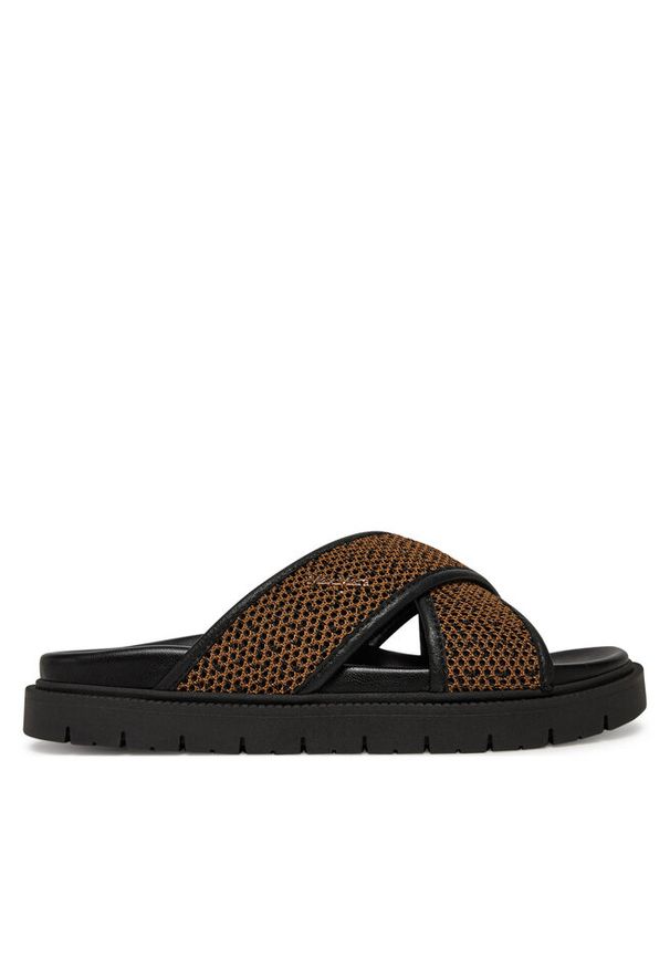 Klapki Max Mara Beachwear. Kolor: brązowy
