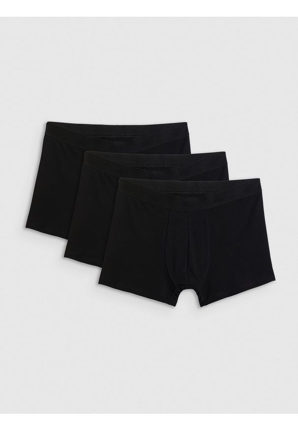4f - 4F Bielizna bokserki (3-pack) męskie - czarne XXL. Kolor: czarny. Materiał: bawełna, elastan, guma