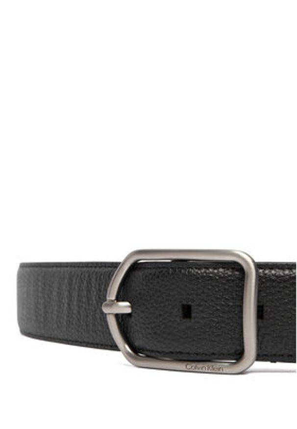 Calvin Klein Pasek Męski Round Buckle 35Mm LV04D7024G Czarny. Kolor: czarny. Materiał: skóra