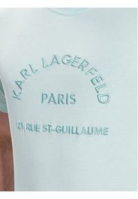 Karl Lagerfeld - KARL LAGERFELD T-Shirt Crew Neck 755053 532224 Zielony Regular Fit. Typ kołnierza: dekolt w karo. Kolor: zielony. Materiał: bawełna #5