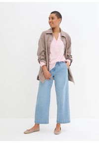 bonprix - Bluzka tunikowa z miękkiej wiskozy. Kolor: różowy. Materiał: wiskoza. Długość rękawa: długi rękaw. Długość: długie #3