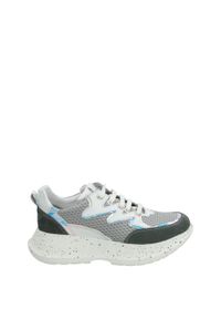 Venezia - SZARE SNEAKERSY 069A981 WHI-GREY. Kolor: szary. Materiał: syntetyk, skóra. Obcas: na obcasie. Wysokość obcasa: średni