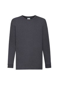 FRUIT OF THE LOOM - Dziecięca Koszulka Z Długim Rękawem Z Polibawełny Valueweight. Kolor: szary. Długość rękawa: długi rękaw. Długość: długie