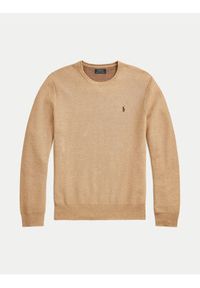 Polo Ralph Lauren Sweter 710918163502 Beżowy Regular Fit. Typ kołnierza: polo. Kolor: beżowy. Materiał: bawełna #3