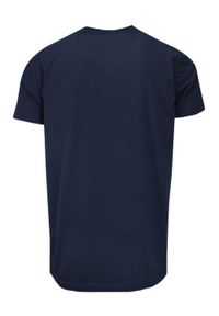 Bastion - T-shirt Bawełniany, Ciemny Granatowy bez Nadruku, Krótki Rękaw, Dekolt z Guzikami -BASTION. Okazja: na co dzień. Kolor: niebieski. Materiał: bawełna. Długość rękawa: krótki rękaw. Długość: krótkie. Sezon: wiosna, lato. Styl: casual #2
