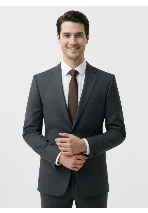 Krawat Męski - Angelo di Monti - Brąz, Drobna Faktura Materiału. Kolor: brązowy, beżowy, wielokolorowy. Materiał: materiał. Styl: elegancki, wizytowy