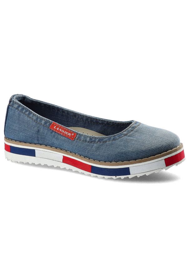 Lanqier - Baleriny LANQIER 40C208 Jeans. Materiał: jeans