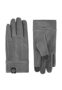 Volcano - Rękawiczki polarowe H-WILLIAM. Kolor: szary. Materiał: polar. Wzór: gładki, kropki. Styl: wizytowy, klasyczny, casual, sportowy #1