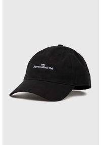 Superdry czapka z daszkiem bawełniana kolor czarny z aplikacją. Kolor: czarny. Materiał: bawełna. Wzór: aplikacja #1