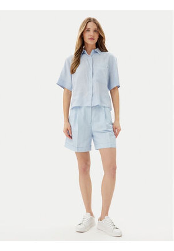 TOMMY HILFIGER - Tommy Hilfiger Koszula WW0WW44720 Błękitny Relaxed Fit. Kolor: niebieski. Materiał: len