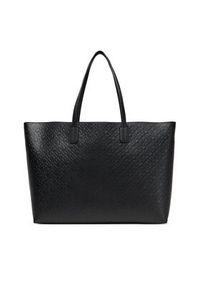 TOMMY HILFIGER - Tommy Hilfiger Torebka Th Icon Tote Mono AW0AW17687 Czarny. Kolor: czarny. Materiał: skórzane #3