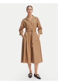 Weekend Max Mara Sukienka koszulowa Padana 2615221062 Brązowy Regular Fit. Kolor: brązowy. Materiał: bawełna. Typ sukienki: koszulowe #1
