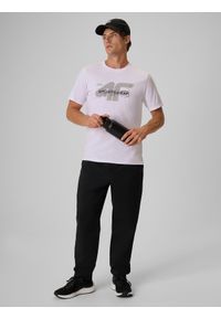 4f - 4F T-shirt regular z nadrukiem męski - biały 3XL. Okazja: na co dzień, do pracy, na spacer. Kolor: biały. Materiał: bawełna, materiał. Wzór: nadruk. Styl: casual #2