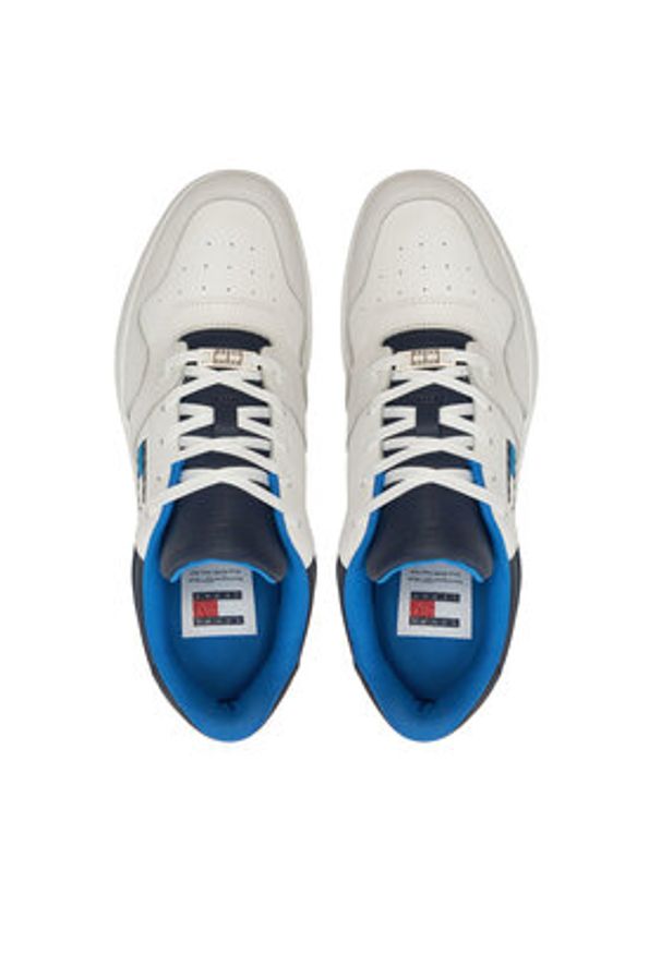 Tommy Jeans Sneakersy Basket Leather EM0EM01434 Granatowy. Kolor: niebieski. Materiał: skóra