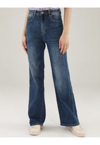 Unisono - JEANSY Z SZEROKIMI NOGAWKAMI 42-1340 BLU SCUR. Materiał: jeans