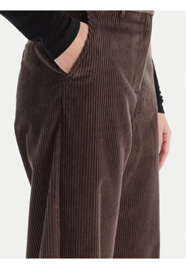 Weekend Max Mara Spodnie materiałowe Tania 2525136092 Brązowy Wide Leg. Kolor: brązowy. Materiał: bawełna