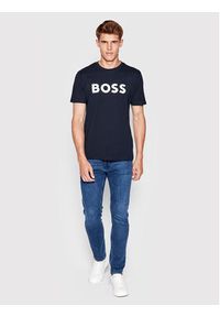 BOSS - Boss T-Shirt Thinking 1 50481923 Granatowy Regular Fit. Kolor: niebieski. Materiał: bawełna