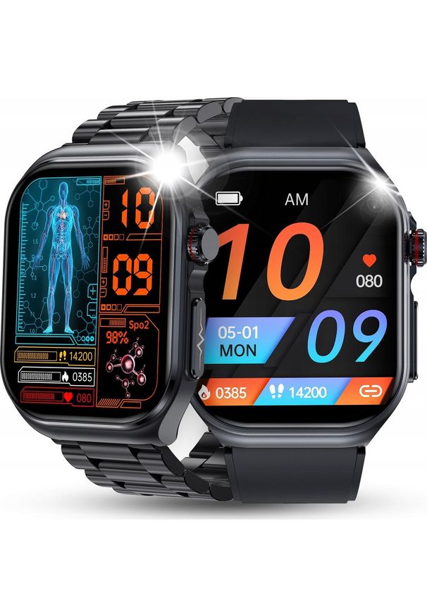 JG Smart - SMARTWATCH MĘSKI ZEGAREK EKG FUNKCJA POMIARU CUKRU AMOLED CIŚNIENIE ROZMOWY. Rodzaj zegarka: smartwatch