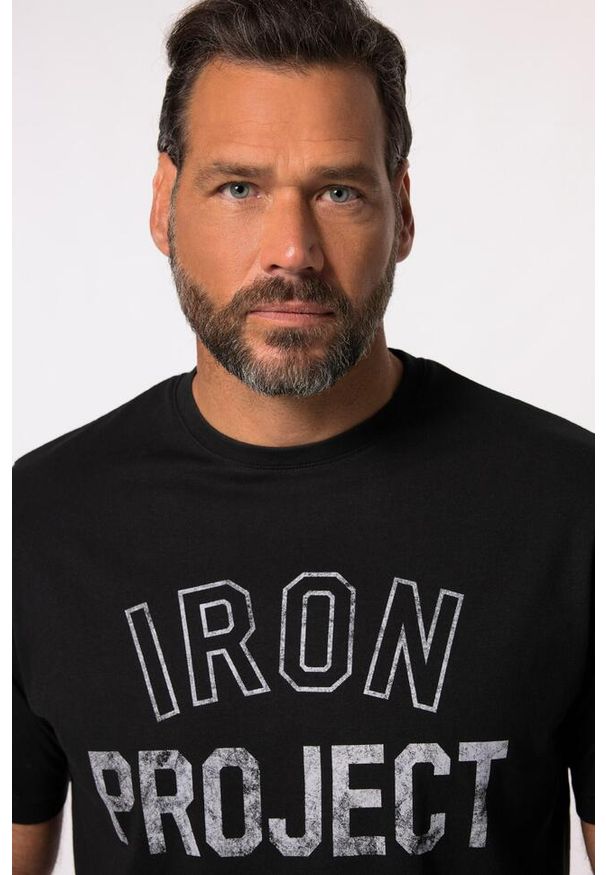 JAY-PI - Męski T-shirt Iron Anvil fitness rękaw 1/2 szybkoschnący do roz. 7XL. Kolekcja: plus size. Kolor: czarny. Materiał: materiał, poliester, bawełna. Sport: fitness