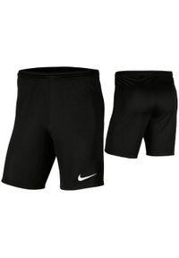 Spodenki piłkarskie męskie Nike Dry Park III treningowe szybkoschnące Dri Fit. Kolor: czarny. Technologia: Dri-Fit (Nike). Sport: piłka nożna