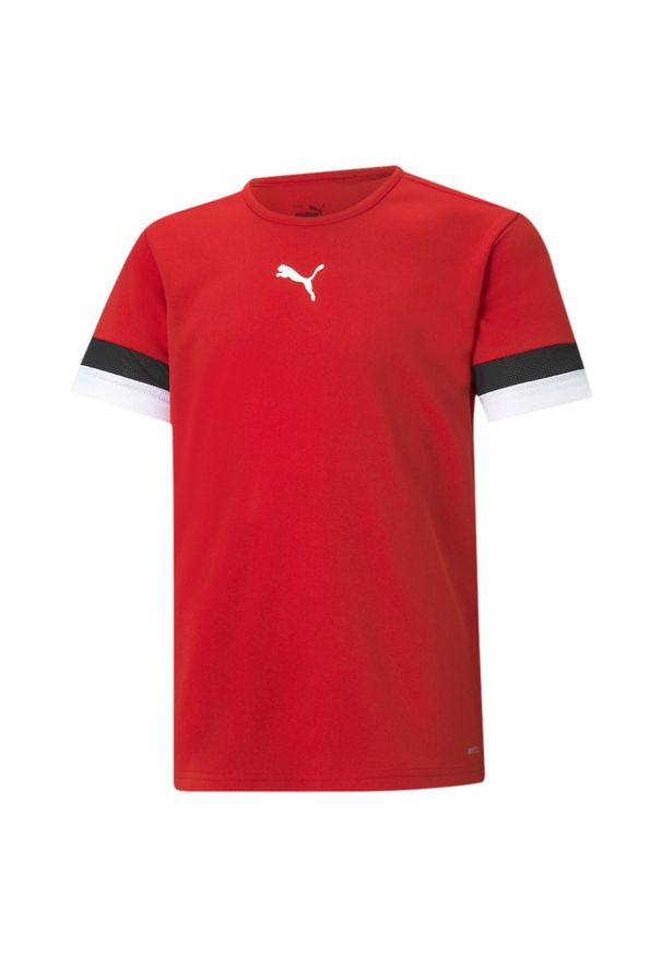 Koszulka piłkarska dla dzieci Puma teamRISE Jersey Jr. Kolor: czerwony, wielokolorowy, czarny. Materiał: poliester. Sport: piłka nożna