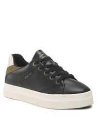 GANT - Sneakersy Gant Avona 25531213 Black/Olive G026. Kolor: czarny. Materiał: skóra