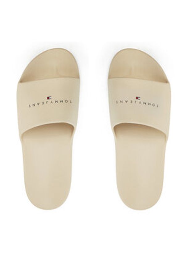 Tommy Jeans Klapki EM0EM01559 Beżowy. Kolor: beżowy. Materiał: syntetyk