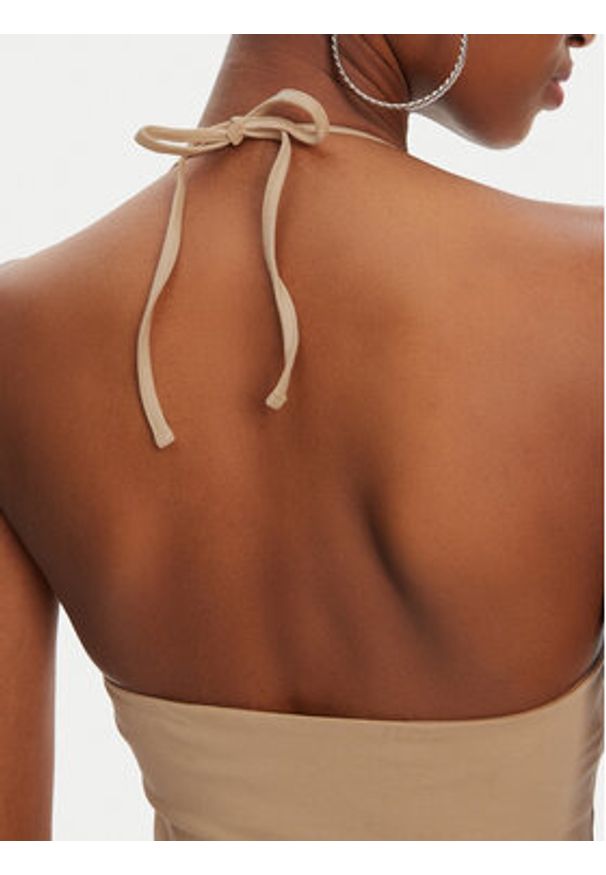 Juicy Couture Top Tied JCWCT125306 Beżowy Slim Fit. Kolor: beżowy. Materiał: bawełna