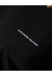 ALEXANDRE VAUTHIER - Czarna bluzka z logo. Kolor: czarny. Materiał: bawełna. Długość: długie. Styl: klasyczny