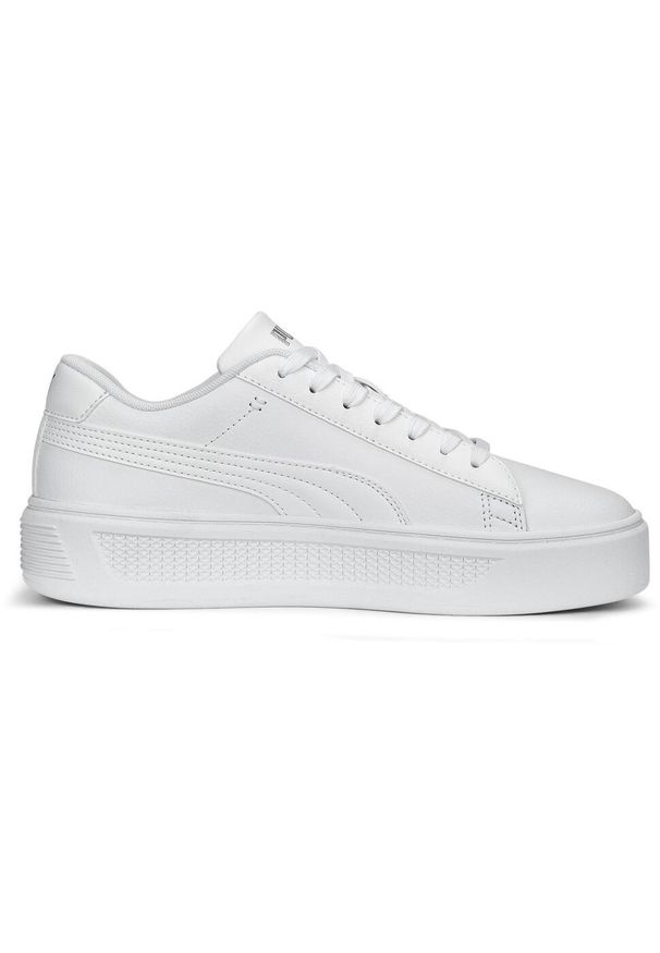 Buty do chodzenia męskie Puma Smash Platform V3. Zapięcie: sznurówki. Kolor: biały, wielokolorowy, szary. Materiał: materiał, syntetyk. Szerokość cholewki: normalna. Obcas: na platformie. Sport: turystyka piesza