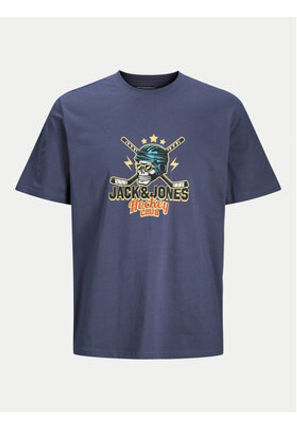 Jack & Jones T-Shirt Eight Skull 12264841 Granatowy Standard Fit. Kolor: niebieski. Materiał: bawełna