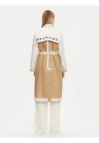 Weekend Max Mara Trencz Canasta 2515021011 Beżowy Regular Fit. Kolor: beżowy. Materiał: syntetyk, bawełna