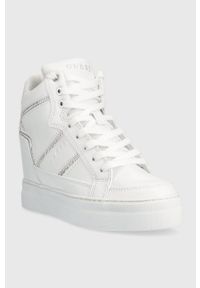 Guess sneakersy Giala kolor biały. Kolor: biały. Materiał: guma. Obcas: na koturnie #2