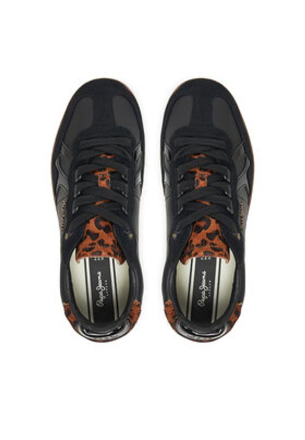 Pepe Jeans Sneakersy Ball Night W PLS000009 Czarny. Kolor: czarny. Materiał: skóra