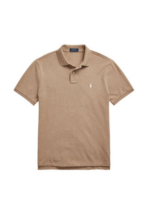 Polo Ralph Lauren Polo 710680784298 Brązowy Custom Slim Fit. Typ kołnierza: polo. Kolor: brązowy. Materiał: bawełna