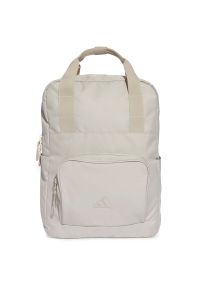 Adidas - Plecak adidas Sportswear Prime JX3988 - beżowe. Kolor: beżowy. Materiał: poliester. Wzór: paski. Styl: klasyczny, sportowy, casual