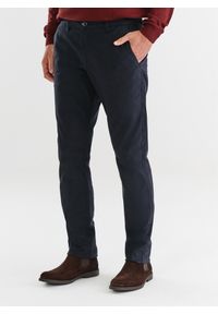 Pako Lorente - PAKO LORENTE – Granatowe spodnie męskie P22WB-WX-001-G-0. Kolor: niebieski. Materiał: bawełna, elastan. Długość: długie. Wzór: gładki #10
