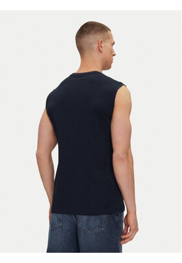 EA7 Emporio Armani Tank top 7M000223 AF10375 UB102 Granatowy Regular Fit. Kolor: niebieski. Materiał: bawełna