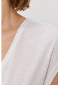 Pieces T-shirt damski kolor biały. Kolor: biały. Materiał: materiał, wiskoza, dzianina. Wzór: gładki #4