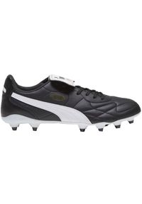 Puma - Męskie Skórzane Buty Piłkarskie King Top FG/AG. Kolor: czarny. Materiał: skóra. Sport: piłka nożna
