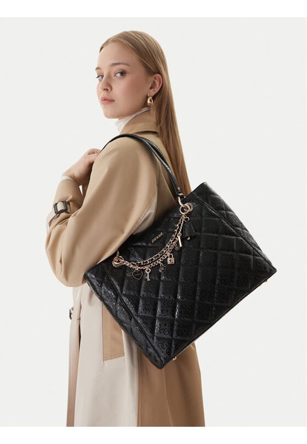 Guess Torebka Libby HWGG99 12250 Czarny. Kolor: czarny