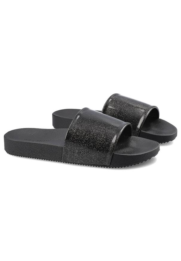 zaxy - Czarne Klapki Zaxy Dziecięce Buty Z Brokatem. Okazja: na spacer. Kolor: czarny. Materiał: guma. Styl: wakacyjny