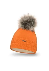 Zimowa czapka damska PaMaMi - Pomarańczowy. Kolor: pomarańczowy. Materiał: akryl. Sezon: zima #1