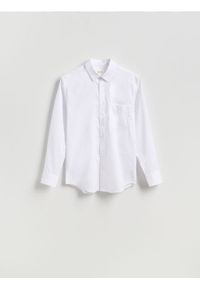 Reserved - Bawełniana koszula slim fit - biały. Kolor: biały. Materiał: bawełna