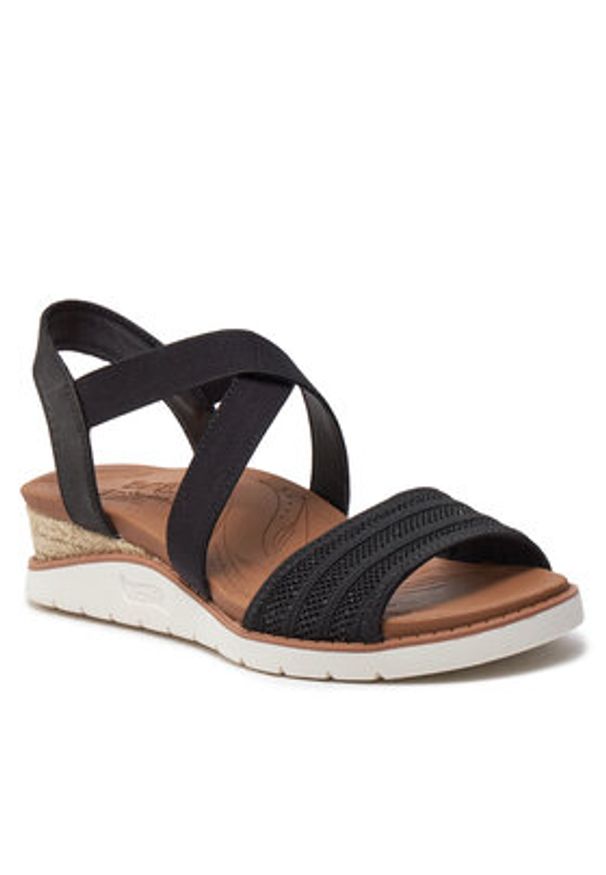 skechers - Skechers Sandały Bobs Arch Fit Beach Kiss Boho Beyond 114013/BLK Czarny. Kolor: czarny. Materiał: materiał. Styl: boho